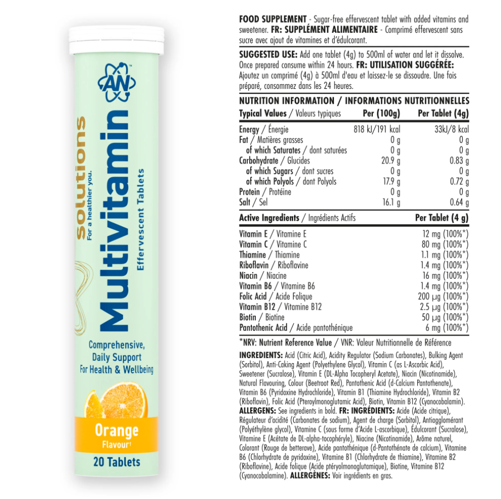 Съдържание на Applied Multivitamin Effervescent 20 tabs Orange